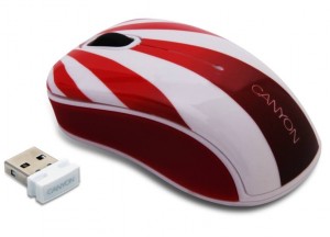 Canyon wireless optikai egér 1000dpi 3btn piros/fehér