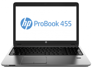 HP ProBook 455 G2 15.6 HD LED Matt, AMD Quad Core™ A8-7100 3Hz, 4GB DDR3L (2Slot), 500GB HDD, AMD Radeon R5 M255 /2GB, DVD, Gbit LAN, 802.11b/g/n, BT, DSub/HDMI, CR, Fingerp, TPM, 4cell, Fekete/Ezüst, Win7 pro pre/Win8 lic