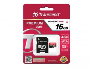 Transcend Micro SDHC 16GB CLASS 10 UHS-I +adapter SD memóriakártya