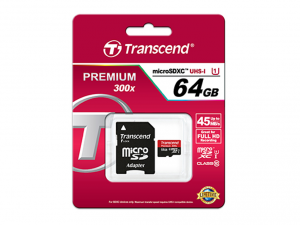Transcend Micro SDHC 64GB CLASS 10 UHS-I +adapter SD memóriakártya