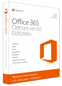 MS Office 365 Home Premium (5 PC-re éves előfizetés)