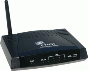 E-Tech ADSL Vezeték Nélküli Router