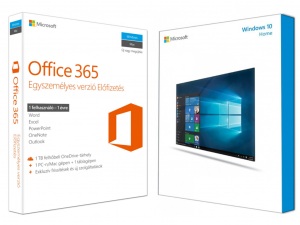 Windows 10 Home (otthoni) + Office 365 (Egyszemélyes verzió)