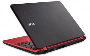 Acer Aspire 11,6 HD ES1-132-C4NE - Fekete / Piros Intel® Celeron® Dual Core™ N3350/1,10GHz - 2,40GHz/, 4GB 1600MHz, 500GB HDD, Intel® HD Graphics 500, WiFi, Bluetooth, Webkamera, Boot-up Linux, Matt kijelző
