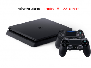 Sony Playstation 4 (PS4) Slim 500GB Fekete + Fekete V2 kontroller limitált akció 04.15-28 között!
