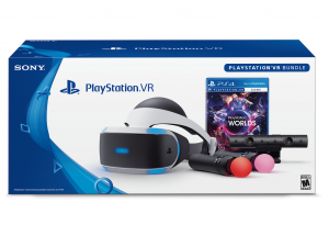 Sony PlayStation (PS4) VR headset kamerával, Move kontrollerekkel és VR Worlds szoftverrel