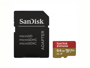 Sandisk 64GB Micro SD ( SDHC Class 10 UHS-I V30 ) Extreme Pro Memóriakártya + Adapter