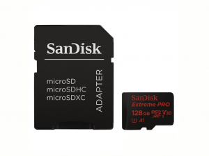 Sandisk 128GB Micro SD ( SDHC Class 10 UHS-I V30 ) Extreme Pro Memóriakártya + Adapterrel