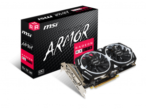 MSI PCIe AMD RX 570 8GB GDDR5 - Radeon RX 570 ARMOR 8G OC - Videokártya