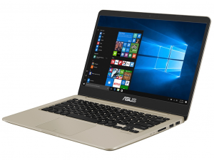 Asus VivoBook S14 S410UN-EB041T 14 FHD IPS, Intel® Core™ i5 Processzor-8250U, 8GB, 1TB HDD + 128GB SSD, NVIDIA GeForce MX150 - 2GB, Win10, arany notebook