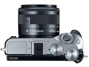 Canon EOS M6 ezüst fényképezőgép váz + EF-M 15-45mm IS STM objektív