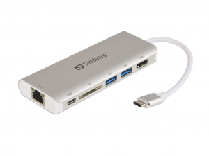 Sandberg Kábel Átalakító - USB-C Dock ezüst