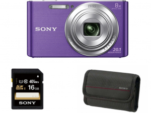 Sony DSC-W830 lila fényképezőgép + 16GB kártya + tok