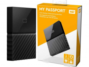 Western Digital My Passport WDBYVG0010BBK - 2,5 Col, 1TB, USB3.0, fekete külső merevlemez