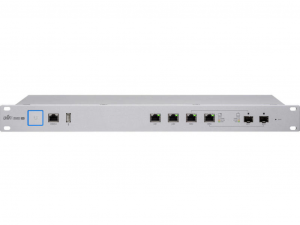 Ubiquiti UniFi USG-PRO-4 router - 2 Gigabit Ethernet LAN port, 1 Console port, 2 SFP/Gigabit Ethernet WAN port 