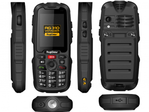 RugGear RG310 IP68 ütés- és vízálló fekete telefon