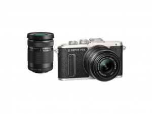 Olympus E-PL8 DZK KIT (E-PL8 váz + EZ-M1442-2 R + EZ-M40-150-2) fekete/fekete/fekete