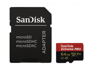 Sandisk 64GB SD micro (SDXC Class 10 UHS-I U3) Extreme Pro memóriakártya adapterrel