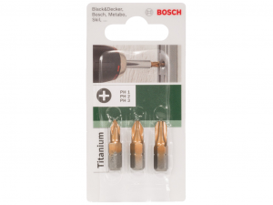 Bosch 3 részes Titanium csavarozóbit-készlet (PH)