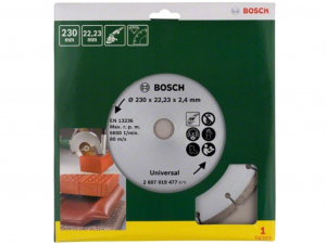 Bosch gyémánt vágótárcsa - építőanyagokhoz, 230x22.23x2.4mm