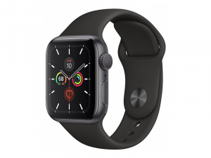 Apple Watch Series 5 GPS Okosóra 40mm Szürke alumínium ház Fekete sportszíjjal