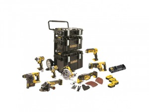 DeWALT DCK853P4-QW 18V XR Akkus 8 részes gépszett (DCL050, DCS355, DCS367, DCS570, DCH273, DCD996, DCF887, DCG405, 4x DCB184, DCB115, TOUGH SYSTEM 400, 300, 150)