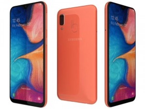 Samsung Galaxy A20e A202 32GB 3GB LTE DualSim Korall színű Okostelefon
