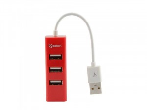 Sbox H-204 Piros 4 portos USB Hub