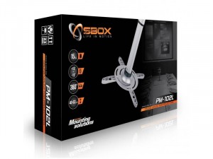 Sbox PM-102L Mennyezeti projektor tartó konzol, forgatható, dönthető