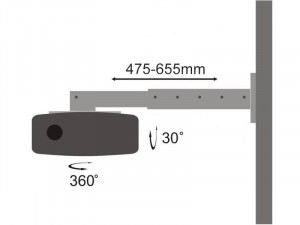 Sbox PM-105 Fali projektor tartó konzol, forgatható, dönthető