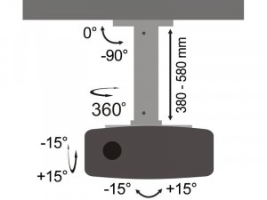  Sbox PM-18S Mennyezeti projektor tartó konzol, forgatható, dönthető