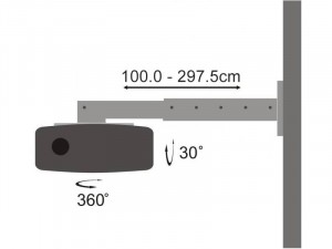 Sbox PM-300 Fali projektor tartó konzol, forgatható, dönthető