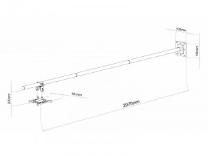 Sbox PM-300 Fali projektor tartó konzol, forgatható, dönthető