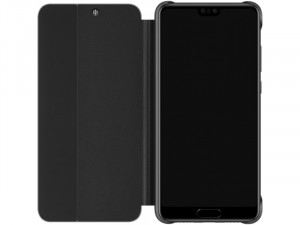 Huawei P20 View Cover - Gyári fekete flip-tok