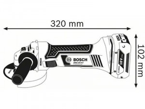 Bosch GWS 18-125 V-LI akkus sarokcsiszoló L-BOXX - akku nélkül