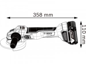 Bosch GWS 18V-10 sarokcsiszoló akku és töltő nélkül