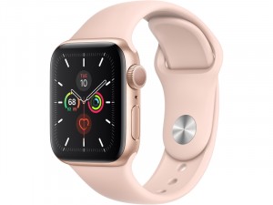 Apple Watch Series 5 GPS Okosóra 40mm Arany alumínium ház Rózsaszín sportszíjjal