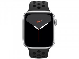 Apple Watch Series 5 GPS 44mm Ezüst alumínium ház Fekete Nike sportszíjjal