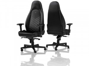 Noblechairs ICON Gamer szék Fekete/Platinafehér Műbőr - Bontott
