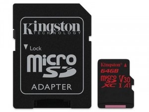 Kingston 1Adapter UHS-I U3 SDCR/64GB SD Micro 64GB HC memóriakártya