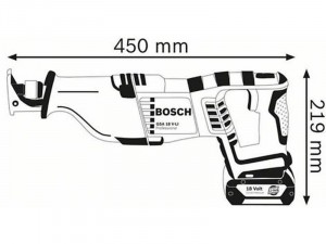 Bosch GSA 18 V-Li akkus szablyafűrész akku és töltő nélkül
