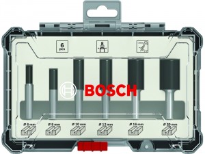 Bosch 6 részes egyenes élű alakmaróbetét-készlet, 8 mm-es szárral