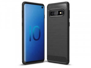 Samsung Galaxy A30 Carbon, Fekete Szilikon tok