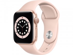 Apple Watch Series 6 GPS 44mm Arany Alumínium Ház Rózsaszín Sportszíjjal