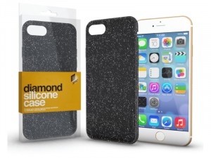 Apple iPhone 12 Pro Diamond Fekete Szilikon tok
