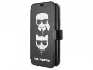 Apple iPhone 11 Karl Lagerfeld Vegán bőr Fekete Flip tok 