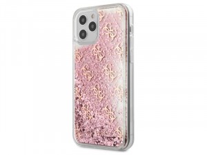 Apple iPhone 12 Guess Liquid Glitter Rózsaszín Szilikon tok 