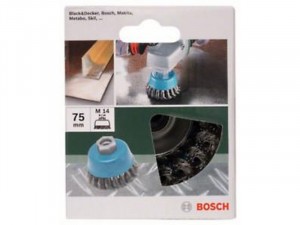 Bosch Fazékkefe sarok- és egyenes csiszolókhoz – hullámos drót, sárgaréz bevonatú, 75 mm