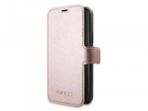 Apple iPhone 12 mini Guess Rózsaszín Műbőr Flip tok