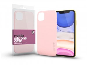 Apple iPhone 12 Matt Púder Rózsaszín Ultra Vékony Szilikon tok 
